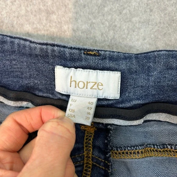 Horze Denim Riding Breeches Blue Jeans Full Seat Grip Equestrian Pants Womens 28 - Picture 8 of 14